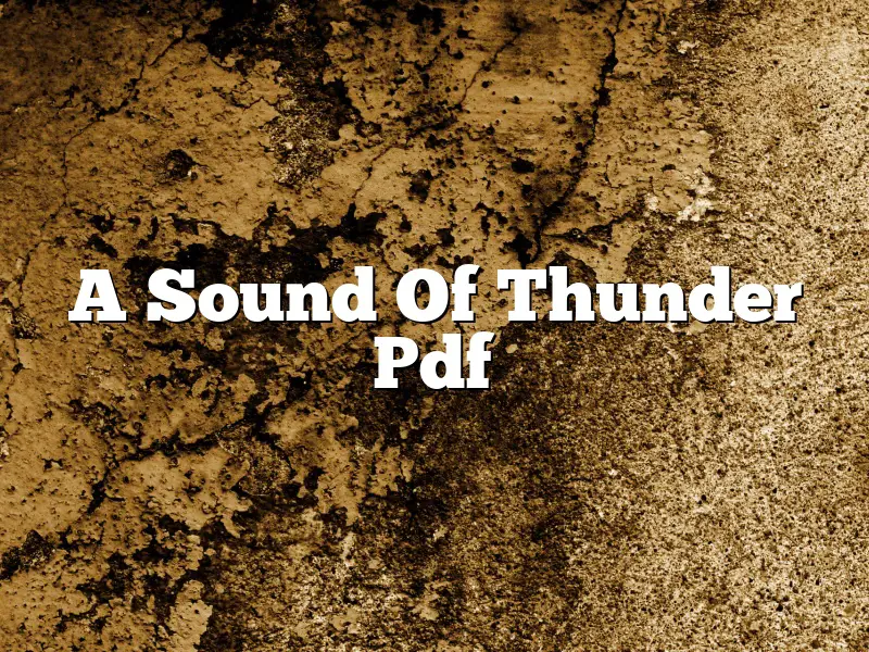 A Sound Of Thunder Pdf