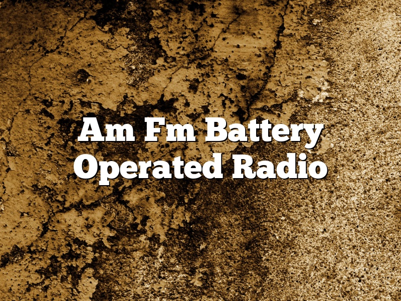 Am Fm Battery Operated Radio