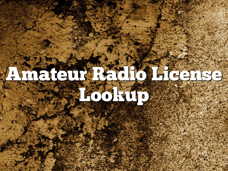 Amateur Radio License Lookup