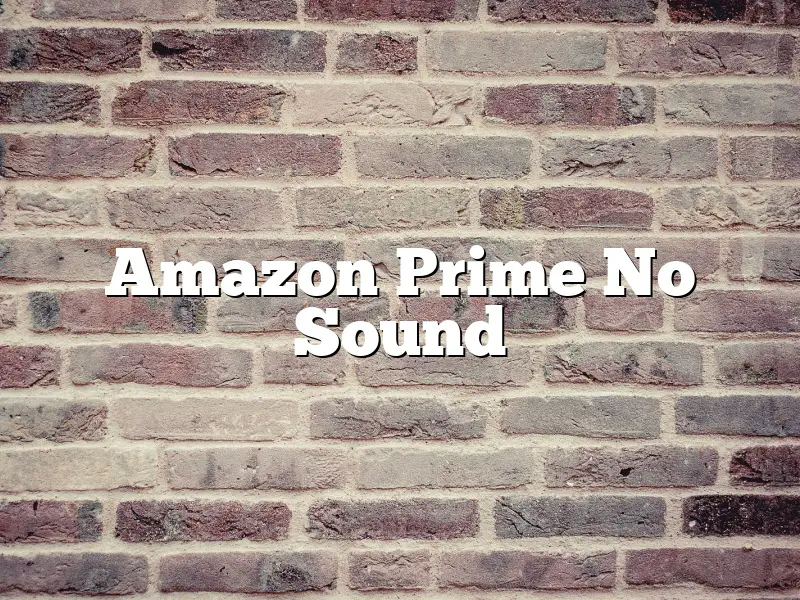Amazon Prime No Sound