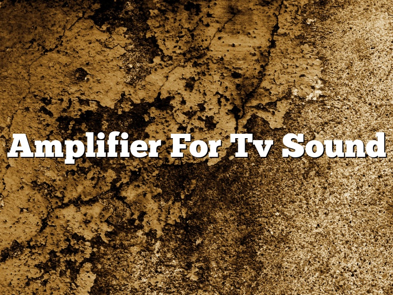 Amplifier For Tv Sound