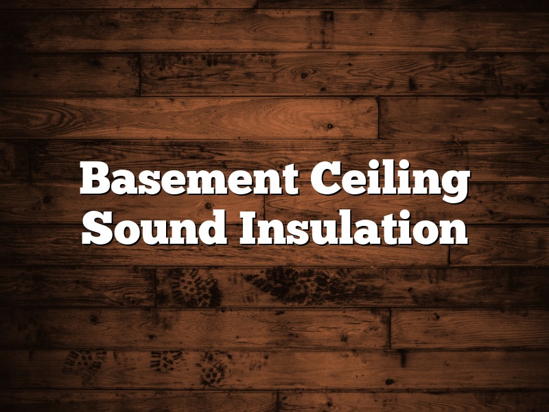 Basement Ceiling Sound Insulation