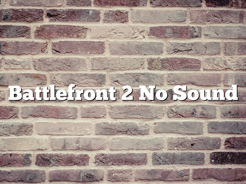 Battlefront 2 No Sound