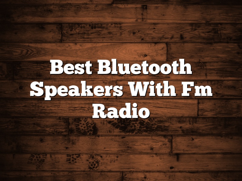 Best Bluetooth Speakers With Fm Radio