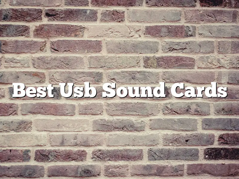Best Usb Sound Cards
