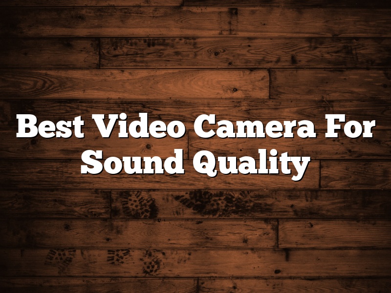 Best Video Camera For Sound Quality