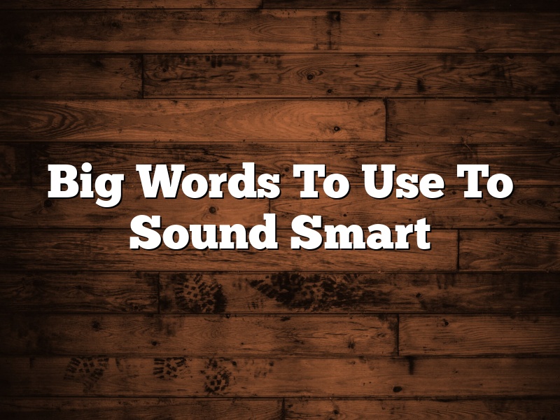 Big Words To Use To Sound Smart