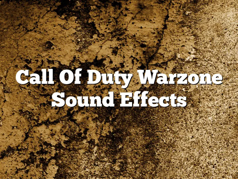 Call Of Duty Warzone Sound Effects