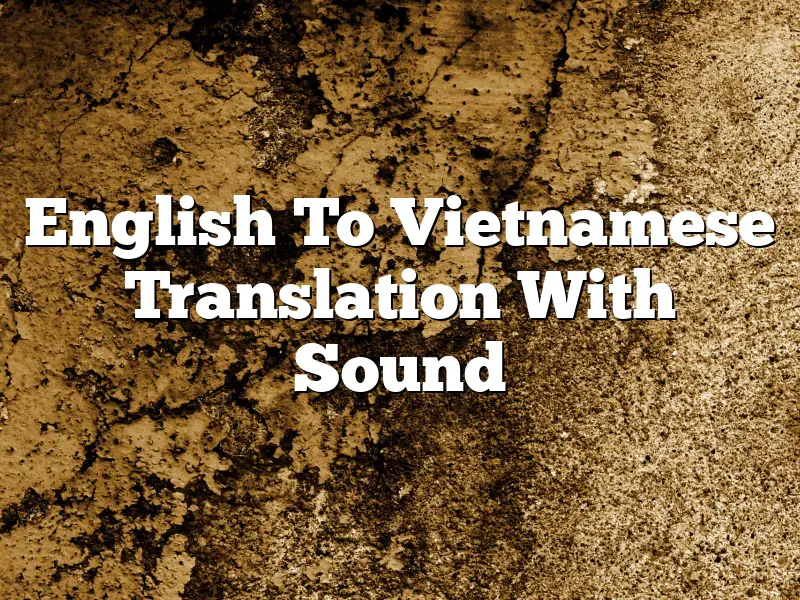English To Vietnamese Translation With Sound