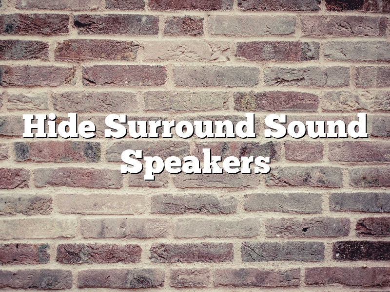 Hide Surround Sound Speakers