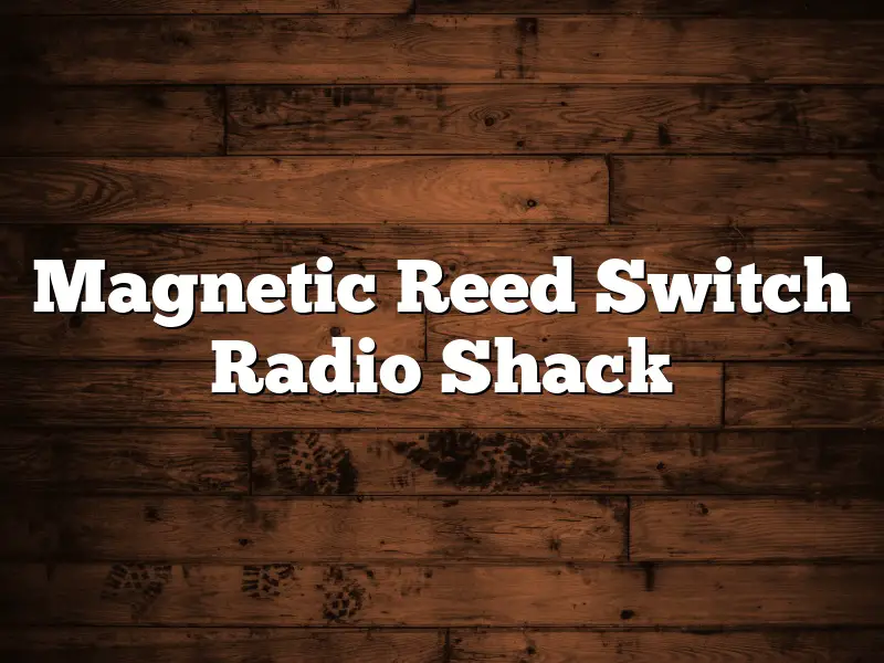 Magnetic Reed Switch Radio Shack