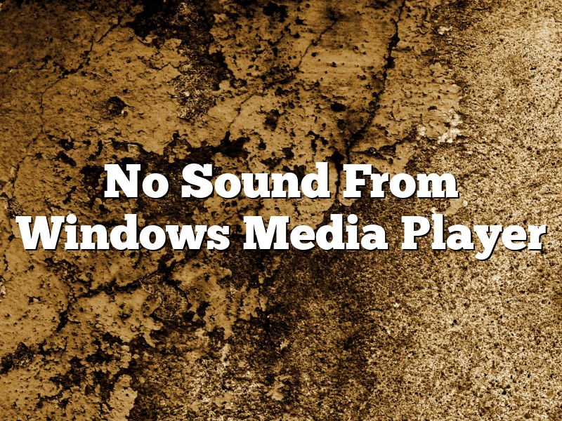 No Sound From Windows Media Player