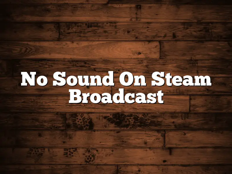 No Sound On Steam Broadcast