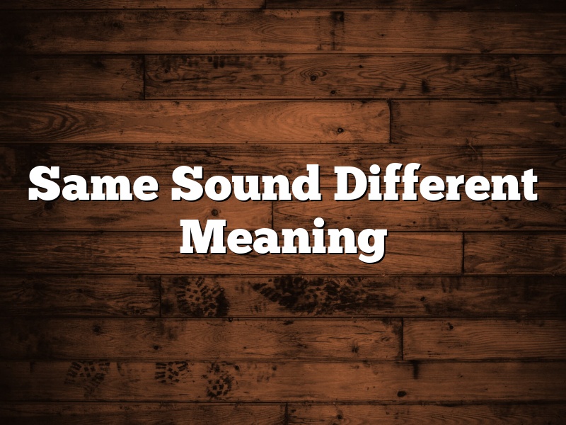 Same Sound Different Meaning