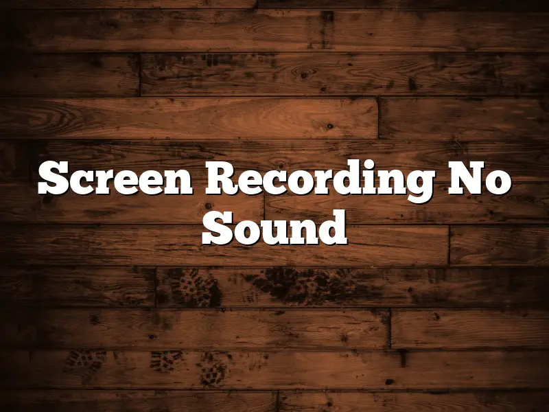Screen Recording No Sound