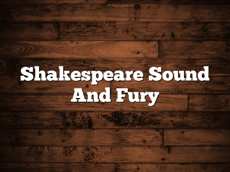 Shakespeare Sound And Fury
