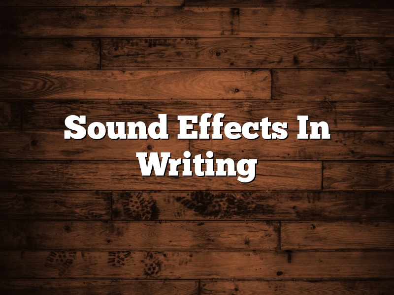 Sound Effects In Writing