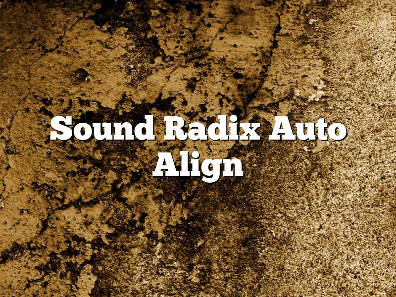 Sound Radix Auto Align