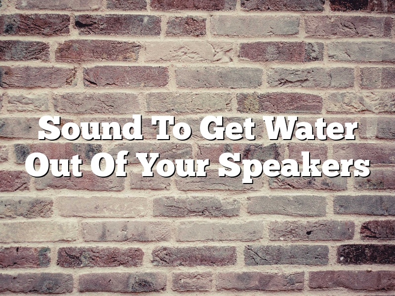Sound To Get Water Out Of Your Speakers