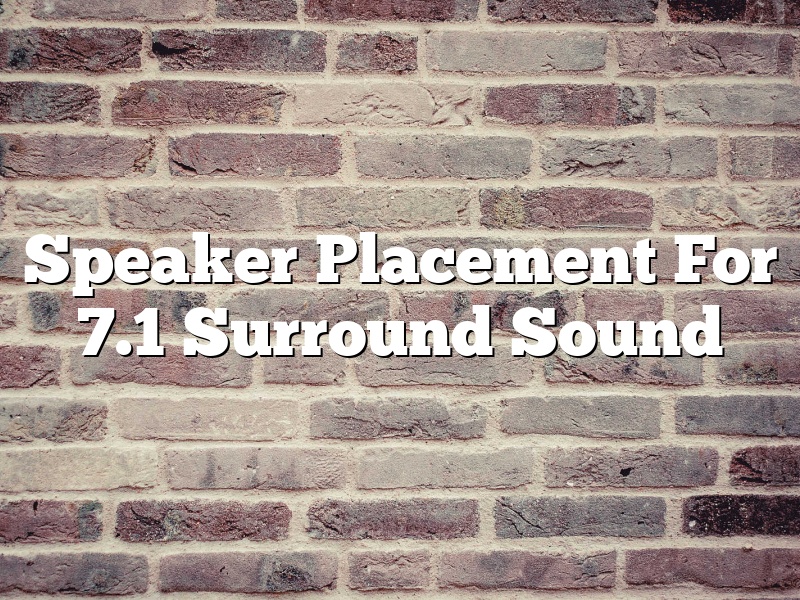 Speaker Placement For 7.1 Surround Sound