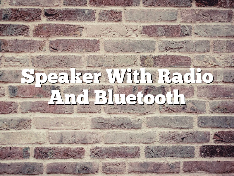 Speaker With Radio And Bluetooth