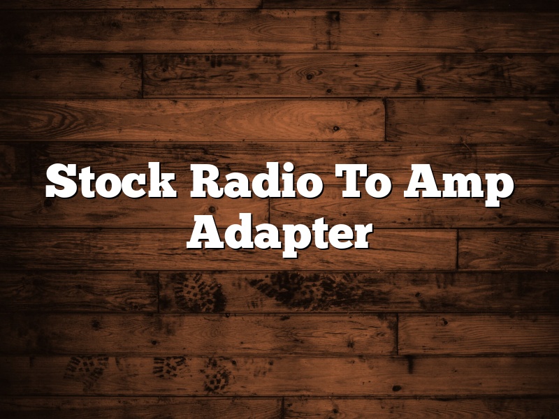Stock Radio To Amp Adapter