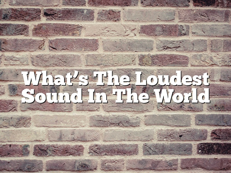 What’s The Loudest Sound In The World