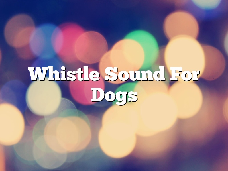 Whistle Sound For Dogs