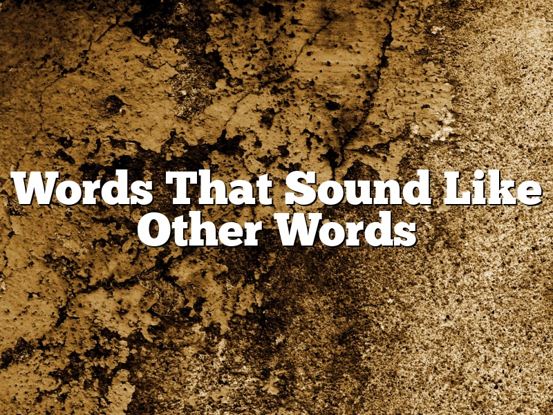 Words That Sound Like Other Words